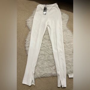 White flare pants